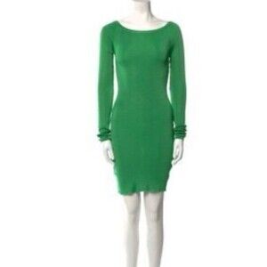 BAOBAB Emerald Green Jersey Boat Neck silky knit Olivia Sheath Dress Size XS